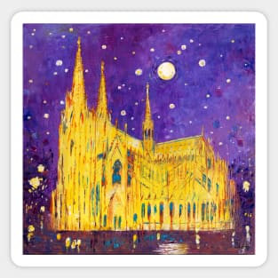 Cologne Cathedral and Sky Full Of Stars Sticker